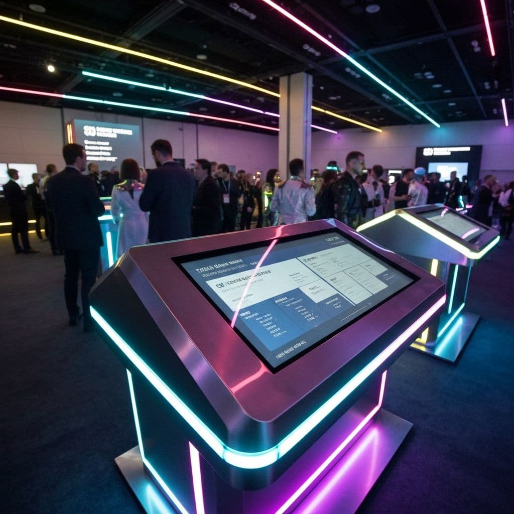 Conference kiosk product image showing an interactive event kiosk.